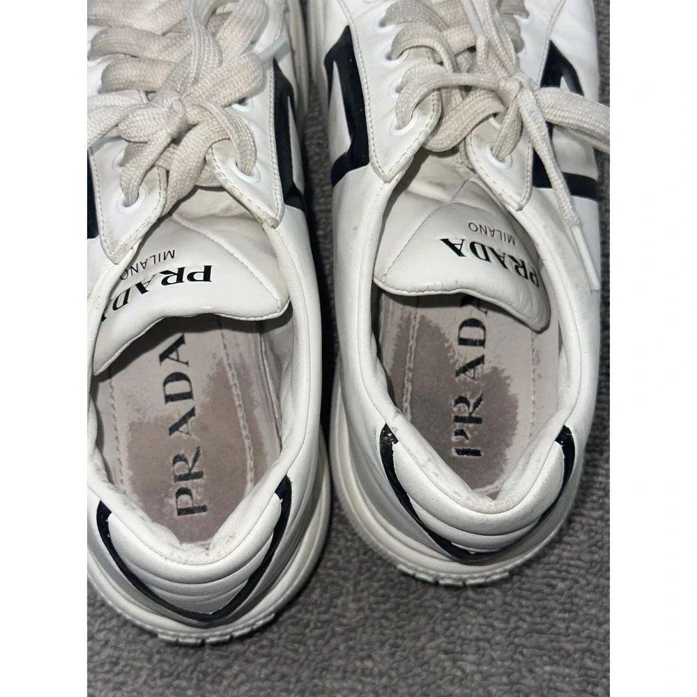 Prada‎ Macro Sneakers Women 38 White Platform Italy Made Designer Streetwear